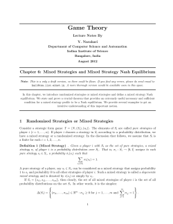 Mixed Strategy Nash Equilibrium