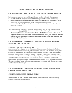 1 Distance Education: Units and Student Contact Hours CCC