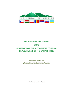 Strategy for the future sustainable tourism development of the