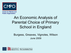 An Economic Analysis of Parental Choice of Primary School in