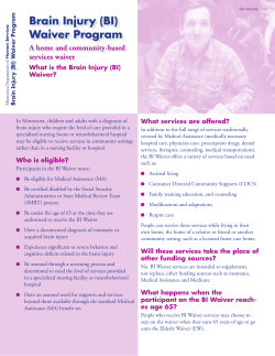 Brain Injury (BI) Waiver Program