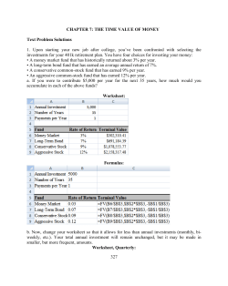 Chapter 1 Spreadsheet Basics