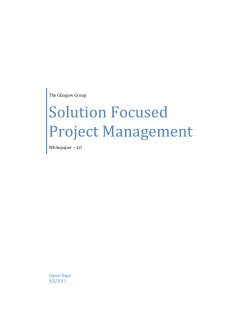Solution Focused Project Management