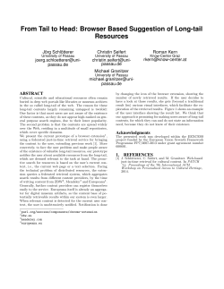 From Tail to Head: Browser Based Suggestion of Long