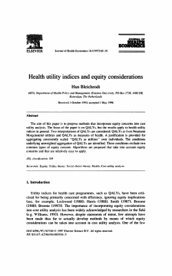 Health utility indices and equity considerations