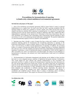 Preconditions for harmonization of reporting to biodiversity