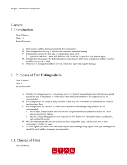 Fire Extinguishers Lecture Outline
