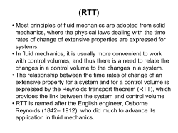 Reynolds&mdash;Transport Theorem (RTT)