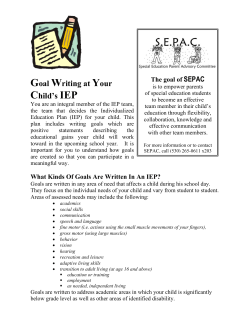 IEP Goals And Objectives