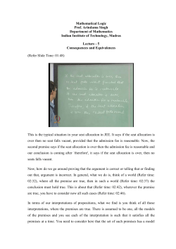 Mathematical Logic Prof. Arindama Singh Department of