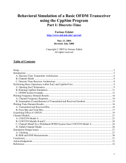 C. Channel Model for a Wideband OFDM System from