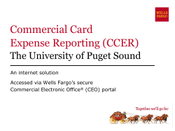 Commercial Card Expense Reporting (CCER)