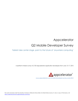 Appcelerator Q2 Mobile Developer Survey