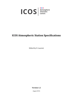 ICOS Atmospheric Station Specifications - icos-atc