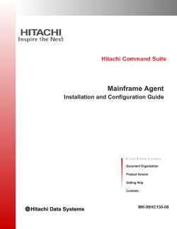 Hitachi Command Suite Mainframe Agent Installation