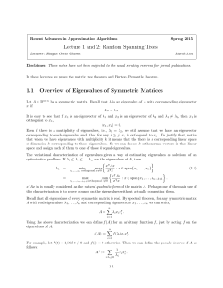Lecture 1 and 2: Random Spanning Trees 1.1