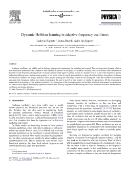 Dynamic Hebbian learning in adaptive frequency