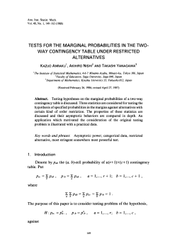 Tests for the marginal probabilities in the two