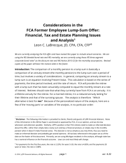 Considerations in the Ford Retiree Lump-Sum Offer