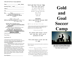 Gold and Goal Soccer Camp