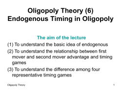 Oligopoly Theory