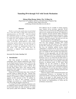 A Performance Study on Teredo Mechanism for IPv6 Tunneling
