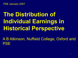 1. Taking Today`s Sources back to 1945 New Earnings Survey in UK