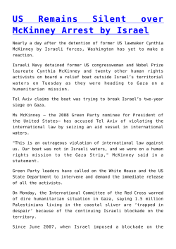 US Remains Silent over McKinney Arrest by Israel