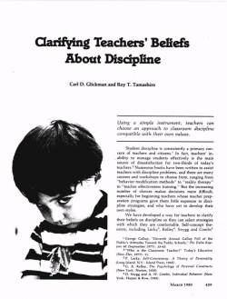Clarifying Teachers` Beliefs About Discipline