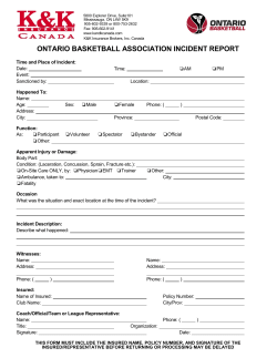 ontario basketball association incident report