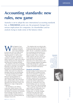 Accounting standards: new rules, new game