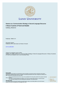Gesture as a Communication Strategy in Second