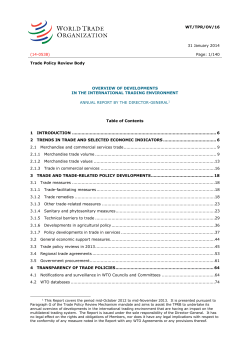 2 trENDS IN TRade and selected economic INDICATORS