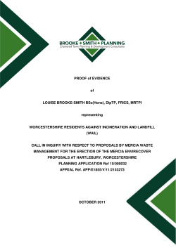 Proof of Evidence - Severn Waste Services