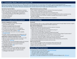 Dynamics 365 Conversation Starter