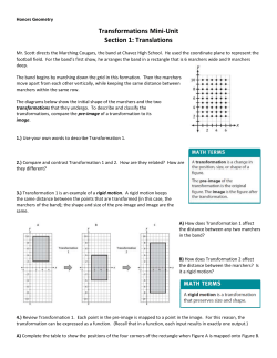 Transformations Mini-Unit Section 1