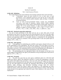 NC General Statutes - Chapter 160A Article 20 1 Article 20