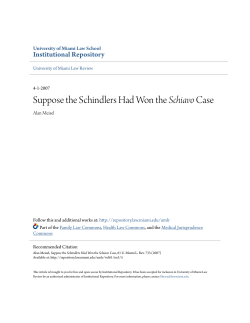 Suppose the Schindlers Had Won the Schiavo Case
