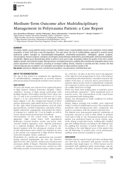Medium-Term Outcome after Multidisciplinary Management in