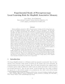 Experimental study of Perceptron-type local learning rule