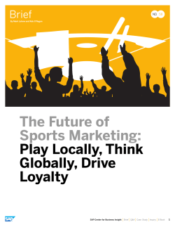 The Future of Sports Marketing: Play Locally, Think Globally, Drive