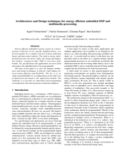 Architectures and Design techniques for energy efficient embedded