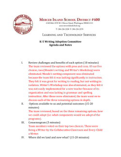 K-5 Writing Adoption Committee Agenda and Notes