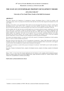the state of contemporary property development theory