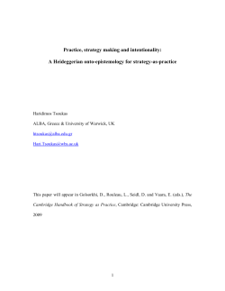 A Heideggerian perspective on strategy-as-practice