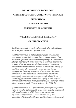An Introduction to Qualitative Research