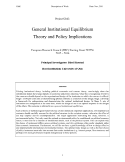 General Institutional Equilibrium Theory and Policy Implications