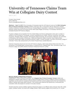 University of Tennessee Claims Team Win at Collegiate Dairy Contest
