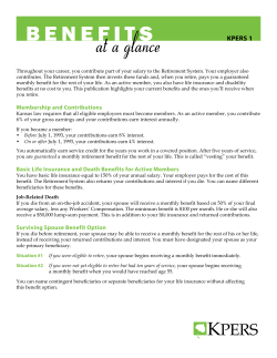 Benefits at a Glance, KPERS 1