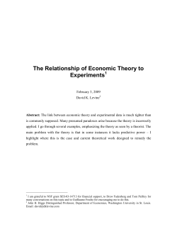 The Relationship of Economic Theory to Experiments